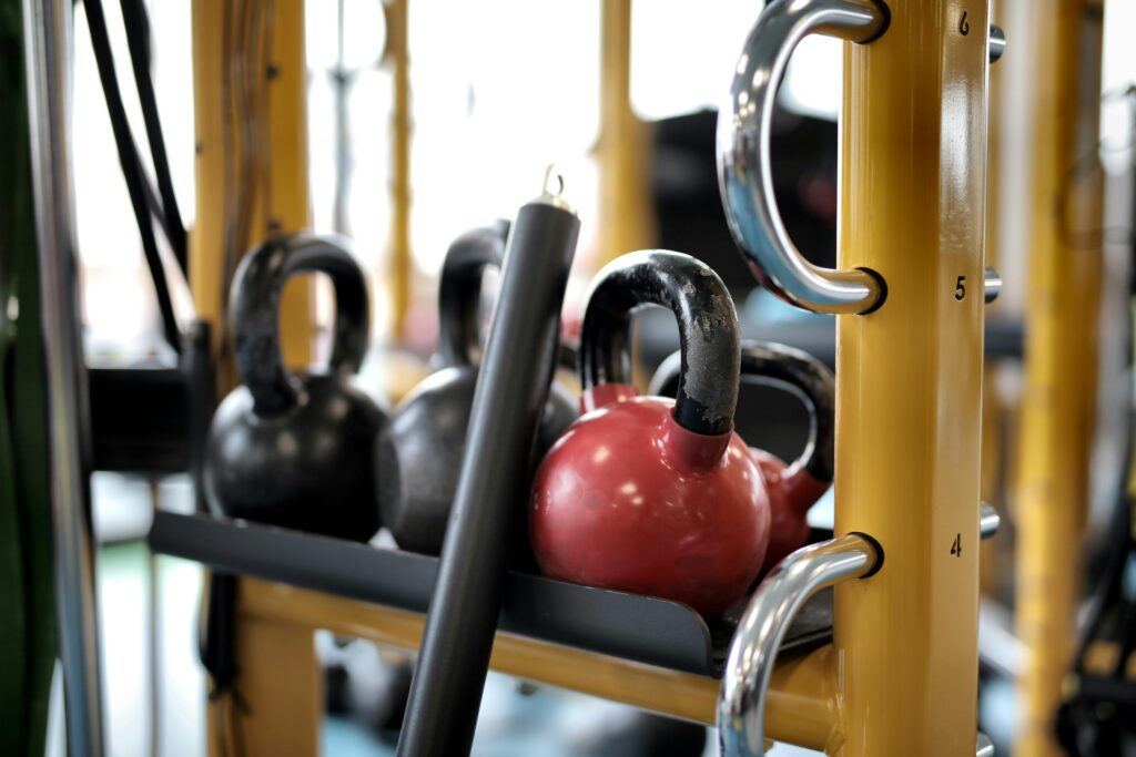 Kettlebell rek met lichte gewichten